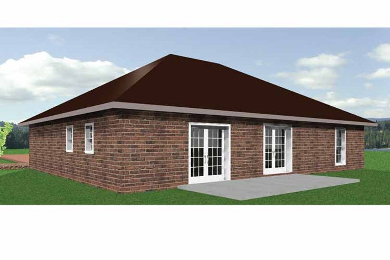 Dream House Plan - Exterior - Rear Elevation for Ranch House Plan #44-206 - 3 bed, 2 bath