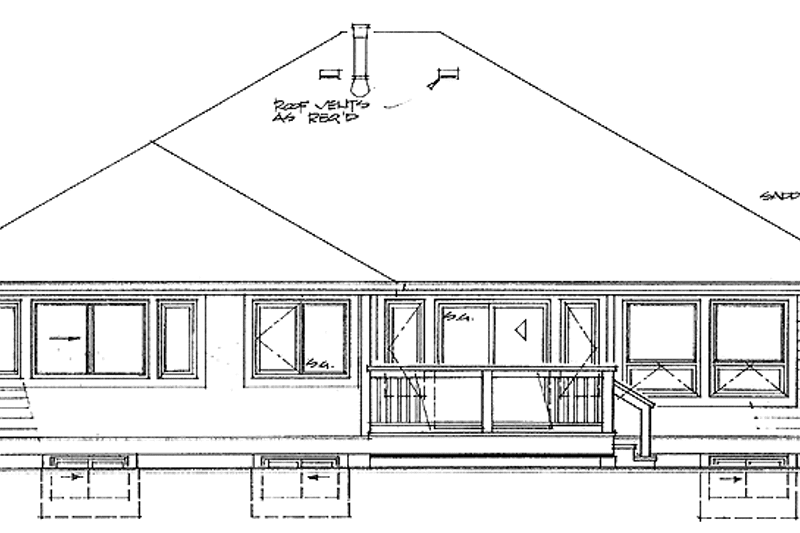 Architectural House Design - Exterior - Rear Elevation for Craftsman House Plan #47-868 - 3 bed, 2 bath