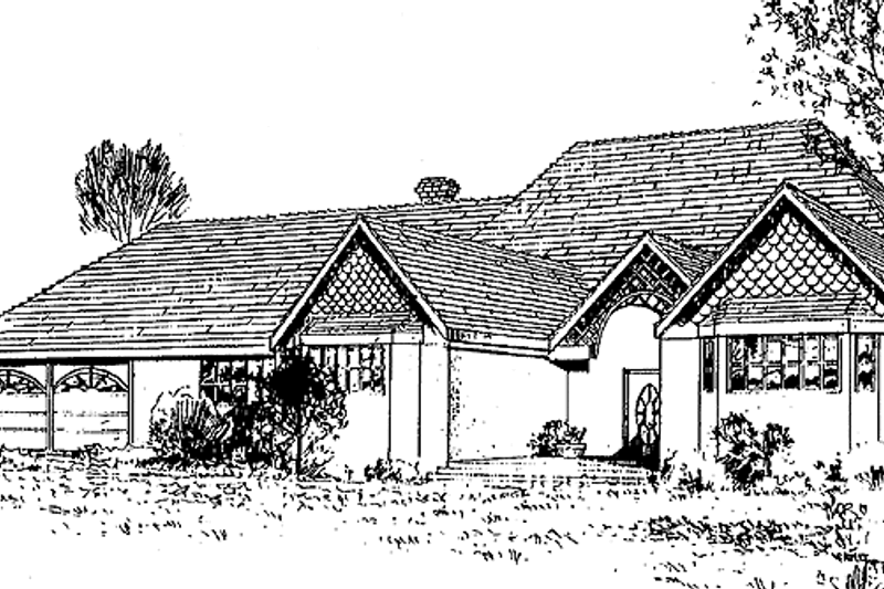 House Plan Design - European Exterior - Front Elevation Plan #60-964