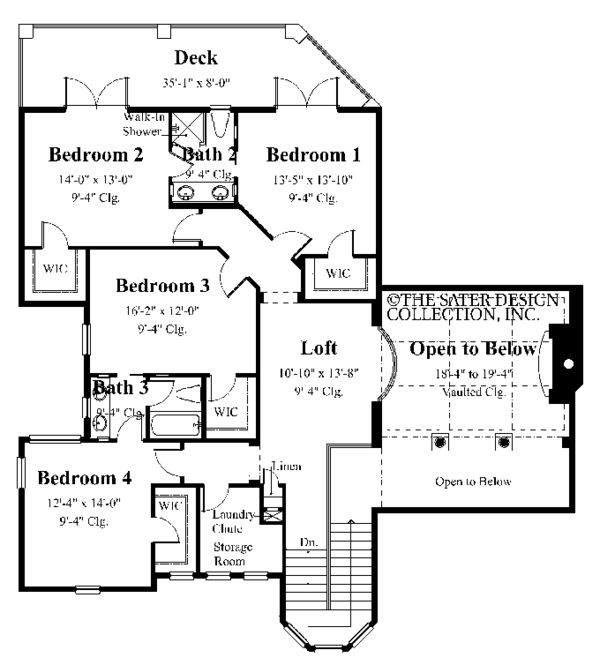 House Plan Design - Mediterranean Floor Plan - Upper Floor Plan #930-355