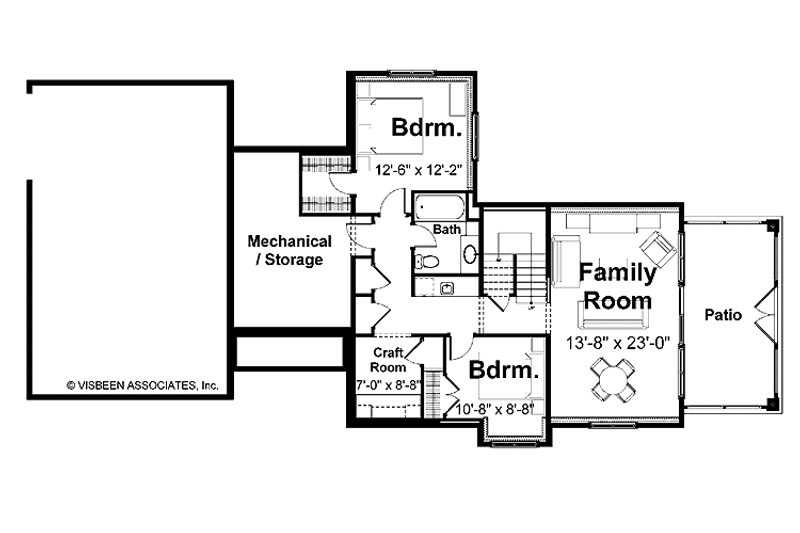 Home Plan - Floor Plan - Lower Floor for Traditional House Plan #928-165 - 3 bed, 2.5 bath