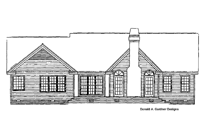 Architectural House Design - Exterior - Rear Elevation 1 for Country House Plan #929-168 - 3 bed, 2 bath