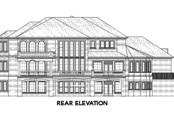 Exterior - Rear Elevation 1 for Classical House Plan #119-363 - 5 bed, 7 bath