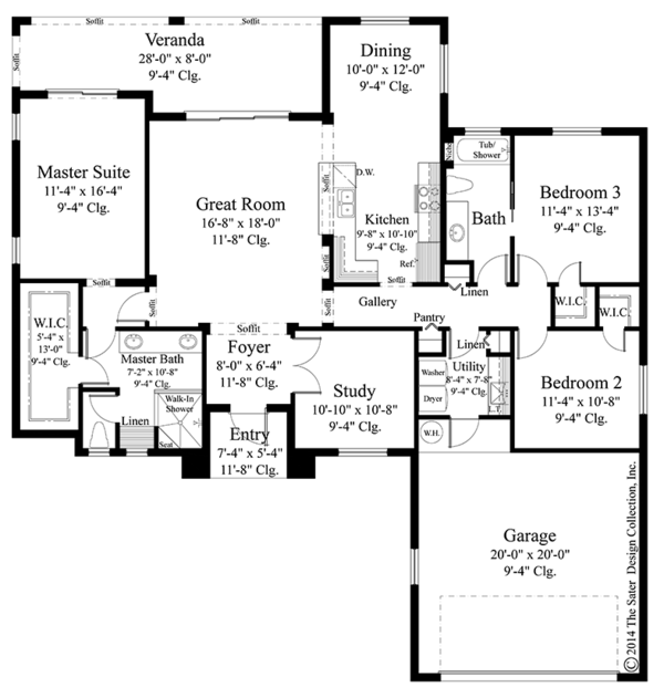 Architectural House Design - Contemporary Floor Plan - Main Floor Plan #930-450