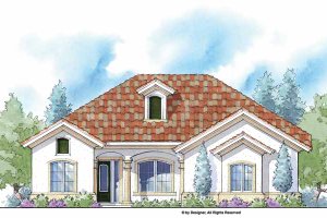 Mediterranean Exterior - Front Elevation Plan #938-42