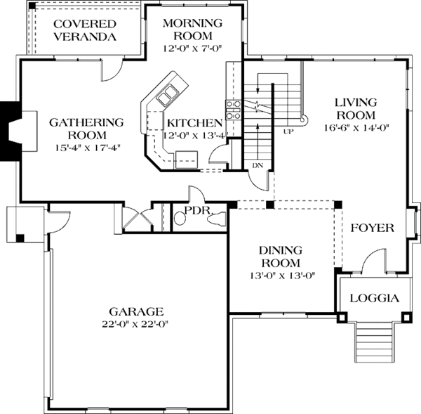 Home Plan - Traditional Floor Plan - Main Floor Plan #453-136