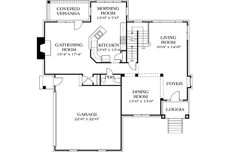 House Design - Floor Plan - Main Floor for Traditional House Plan #453-136 - 3 bed, 2.5 bath