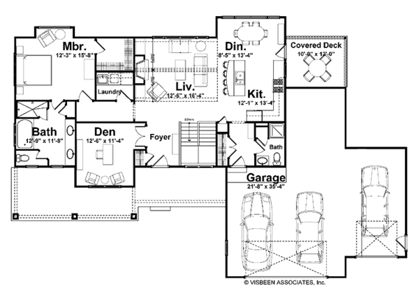 House Plan Design - Craftsman Floor Plan - Main Floor Plan #928-121