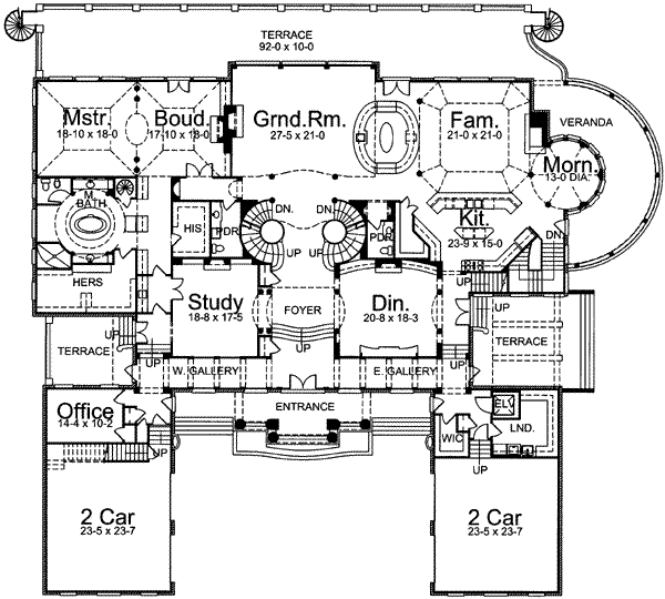 House Design - European Floor Plan - Main Floor Plan #119-178