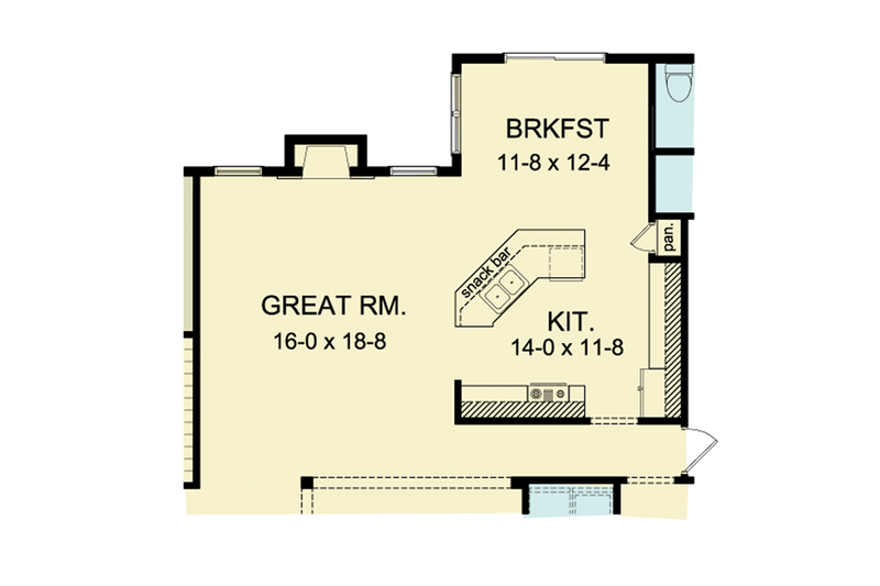 Home Plan - Floor Plan - Main Floor 1 for Ranch House Plan #1010-34 - 3 bed, 2.5 bath