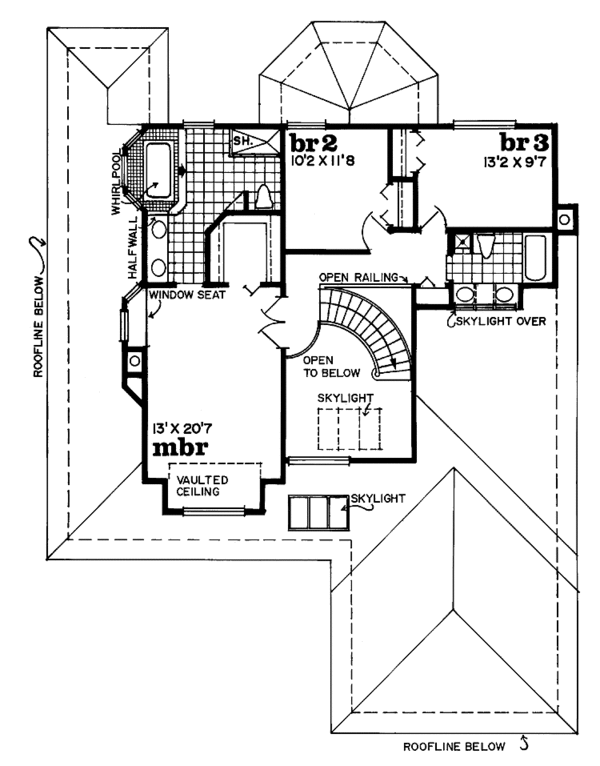 House Blueprint - Country Floor Plan - Upper Floor Plan #47-707