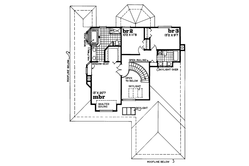 Home Plan - Floor Plan - Upper Floor for Country House Plan #47-707 - 3 bed, 2.5 bath