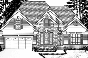House Plan Design - Exterior - Front Elevation for European House Plan #34-256 - 3 bed, 2 bath