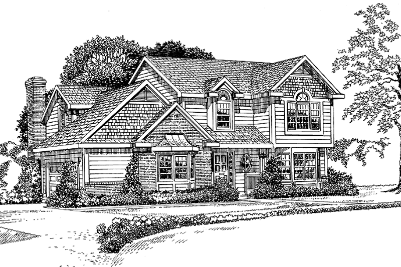 Home Plan - Exterior - Front Elevation for Colonial House Plan #72-1077 - 3 bed, 2.5 bath