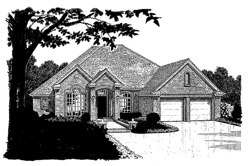 Architectural House Design - Exterior - Front Elevation 3 for Ranch House Plan #310-1020 - 3 bed, 3 bath