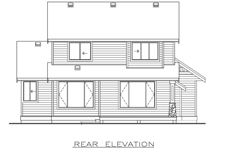 House Blueprint - Exterior - Rear Elevation for Country House Plan #1100-179 - 3 bed, 2.5 bath