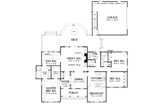 Floor Plan - Main Floor for Country House Plan #929-351 - 3 bed, 2.5 bath
