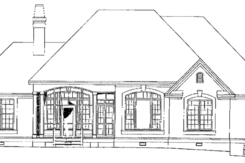 Home Plan - Exterior - Rear Elevation 1 for Mediterranean House Plan #929-291 - 3 bed, 2 bath