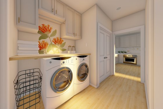 Interior - Laundry for Farmhouse House Plan #126-258 - 2 bed, 2 bath