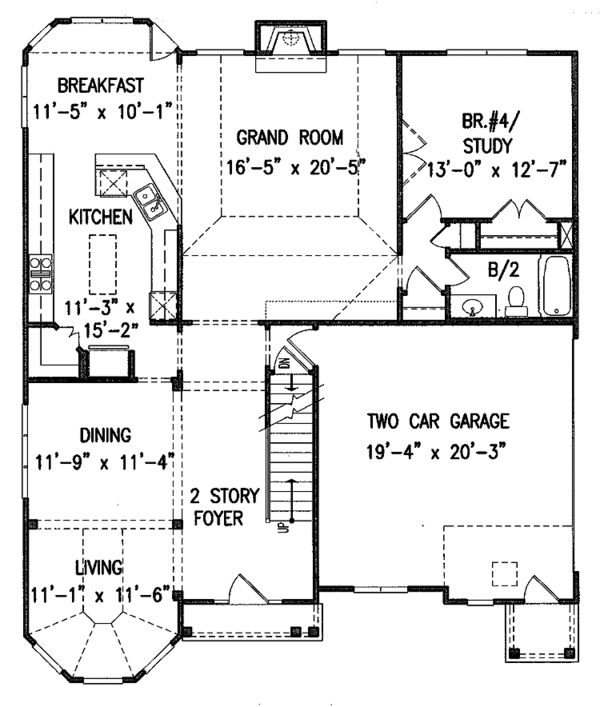 House Blueprint - European Floor Plan - Main Floor Plan #54-244