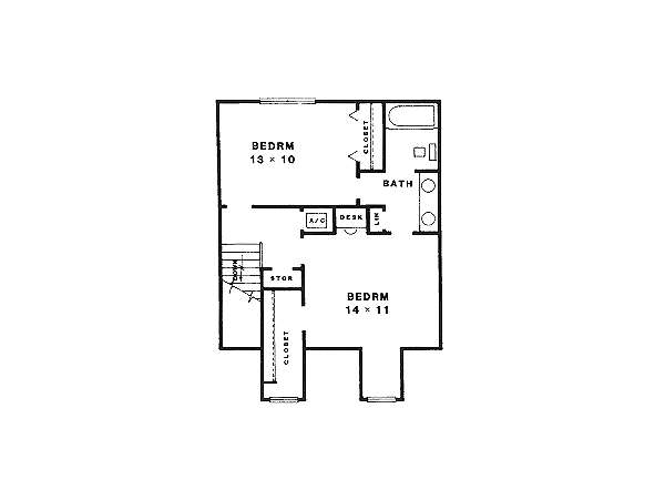 Country Floor Plan - Upper Floor Plan #14-217