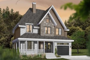 Exterior - Front Elevation 3 for Farmhouse House Plan #23-864 - 4 bed, 2.5 bath