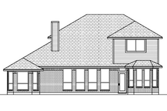 Exterior - Rear Elevation for European House Plan #84-462 - 3 bed, 2.5 bath