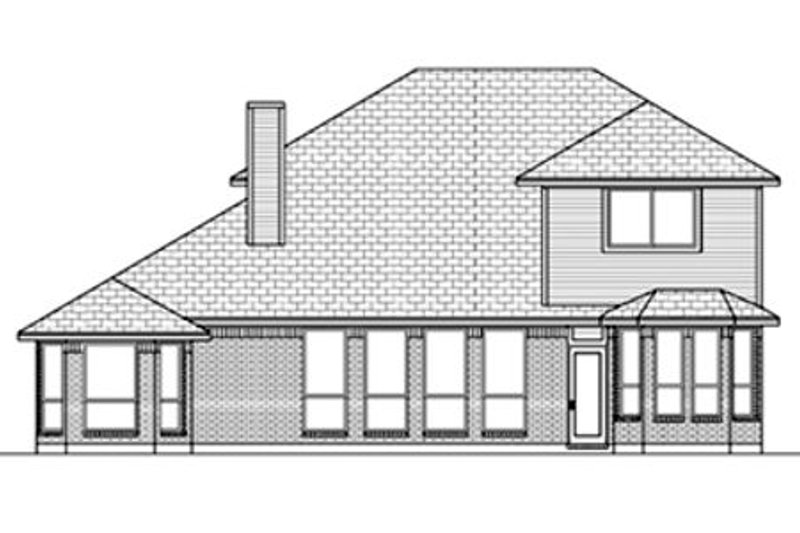 Home Plan - Exterior - Rear Elevation for European House Plan #84-462 - 3 bed, 2.5 bath