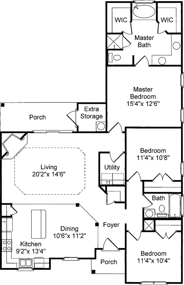 Dream House Plan - Ranch Floor Plan - Main Floor Plan #37-269