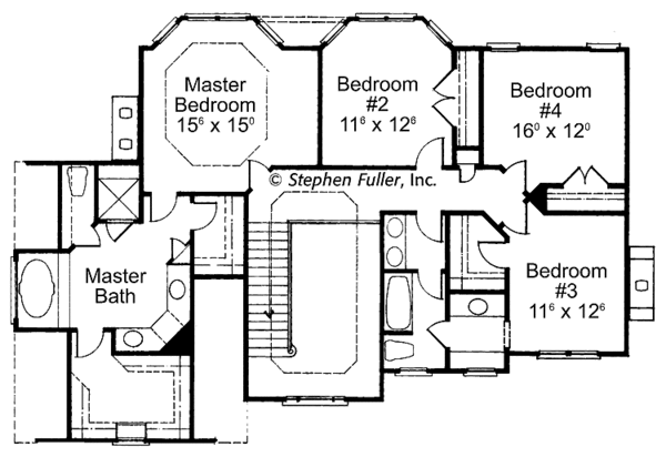 House Plan Design - Colonial Floor Plan - Upper Floor Plan #429-380
