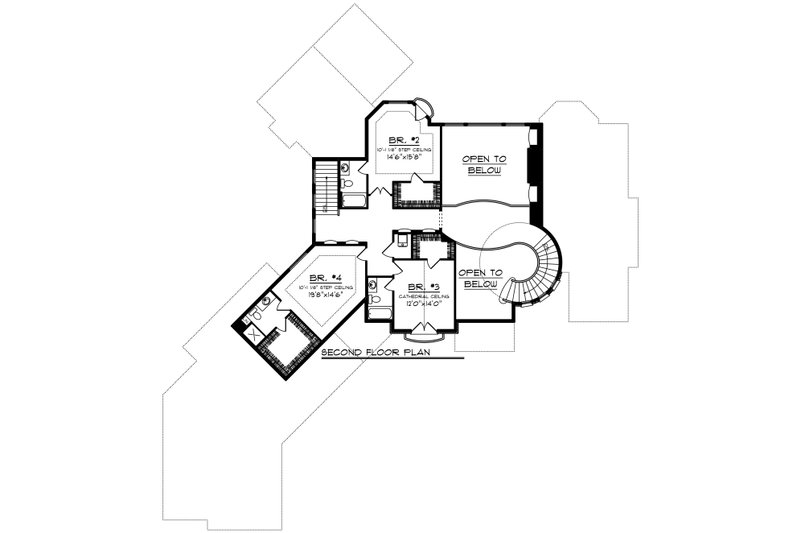 Architectural House Design - Floor Plan - Upper Floor for European House Plan #70-1294 - 4 bed, 4.5 bath