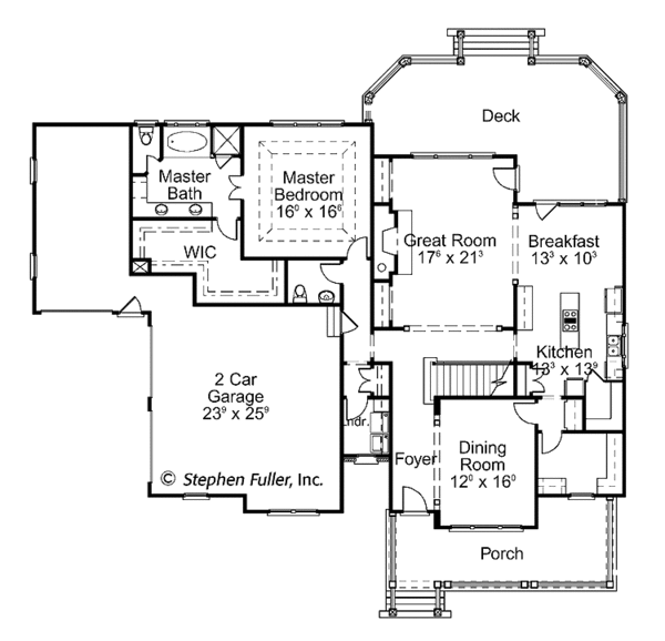 House Plan Design - Country Floor Plan - Main Floor Plan #429-413