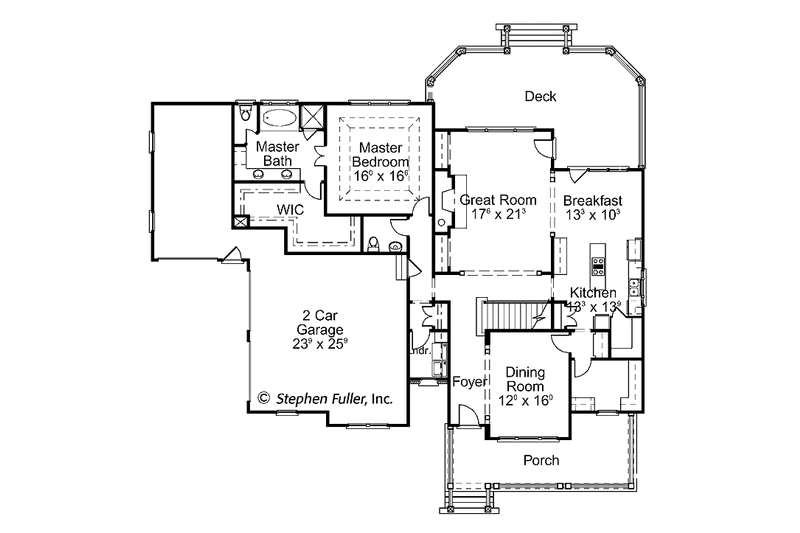 Home Plan - Floor Plan - Main Floor for Country House Plan #429-413 - 4 bed, 3.5 bath