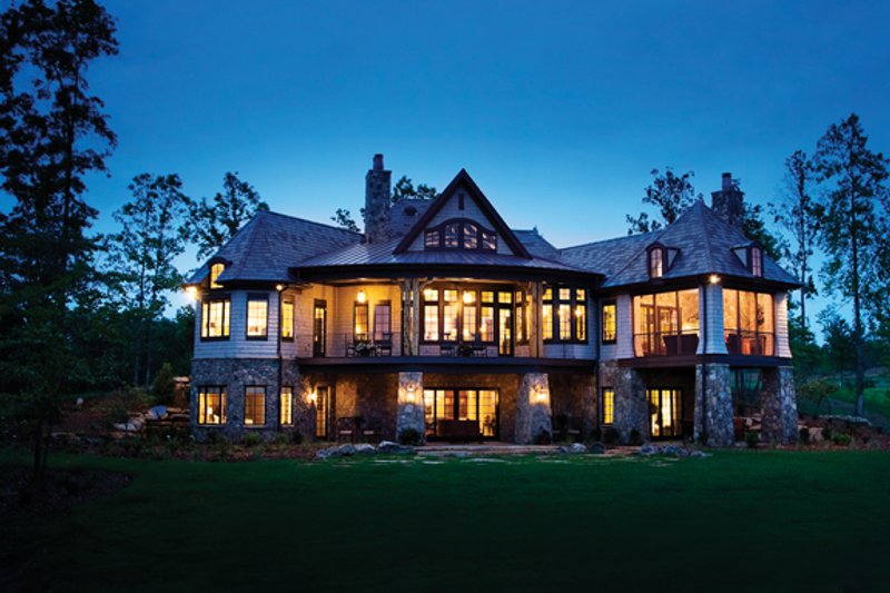 Architectural House Design - Exterior - Rear Elevation 1 for European House Plan #929-892 - 4 bed, 4 bath