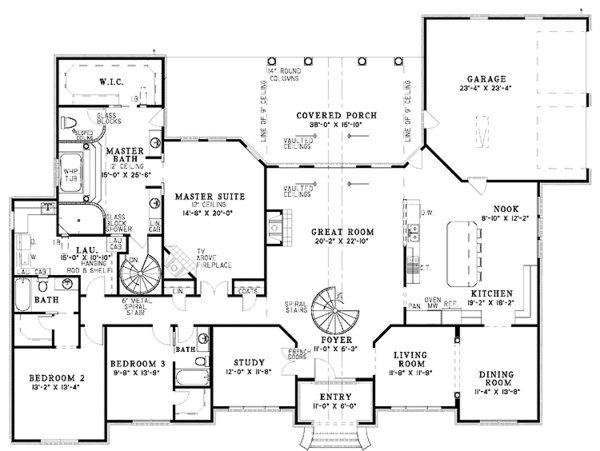Dream House Plan - Traditional Floor Plan - Main Floor Plan #17-2939