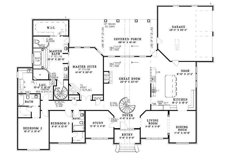Home Plan - Floor Plan - Main Floor for Traditional House Plan #17-2939 - 4 bed, 4 bath