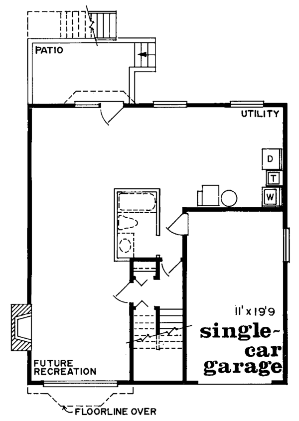 Architectural House Design - Contemporary Floor Plan - Lower Floor Plan #47-695
