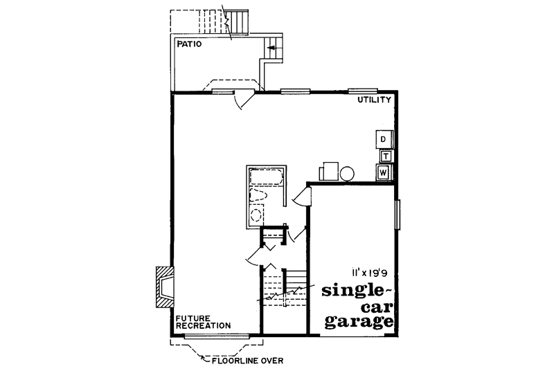 House Blueprint - Floor Plan - Lower Floor for Contemporary House Plan #47-695 - 3 bed, 2 bath