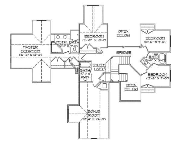 House Plan Design - Tudor Floor Plan - Upper Floor Plan #945-77
