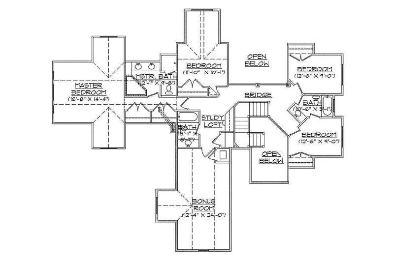 Home Plan - Floor Plan - Upper Floor for Tudor House Plan #945-77 - 4 bed, 3.5 bath