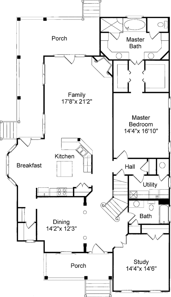 Dream House Plan - Country Floor Plan - Main Floor Plan #37-261