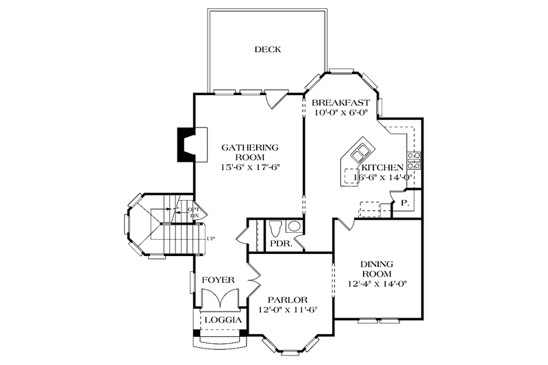 Dream House Plan - Floor Plan - Main Floor for Country House Plan #453-254 - 3 bed, 2.5 bath