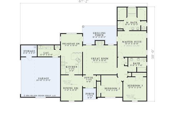 Floor Plan - Main Floor for European House Plan #17-620 - 3 bed, 2 bath