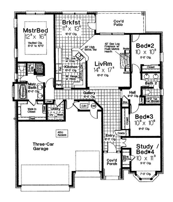House Plan Design - Country Floor Plan - Main Floor Plan #310-1195