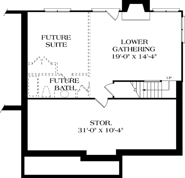 House Design - Traditional Floor Plan - Lower Floor Plan #453-119