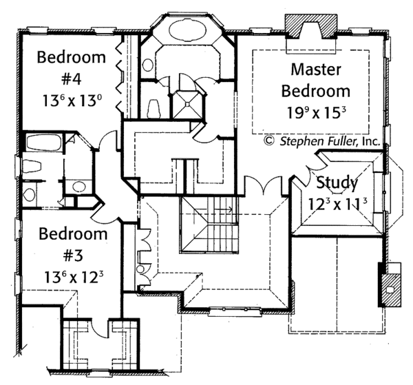 House Design - Colonial Floor Plan - Upper Floor Plan #429-418