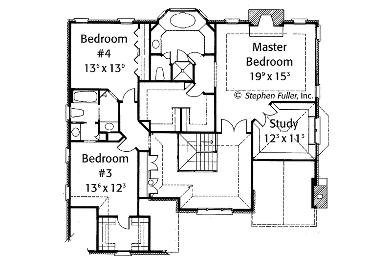 Home Plan - Floor Plan - Upper Floor for Colonial House Plan #429-418 - 4 bed, 3.5 bath