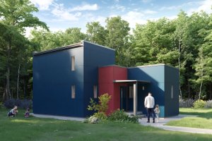 Exterior - Front Elevation 3 for Modern House Plan #905-7 - 1 bed, 1 bath