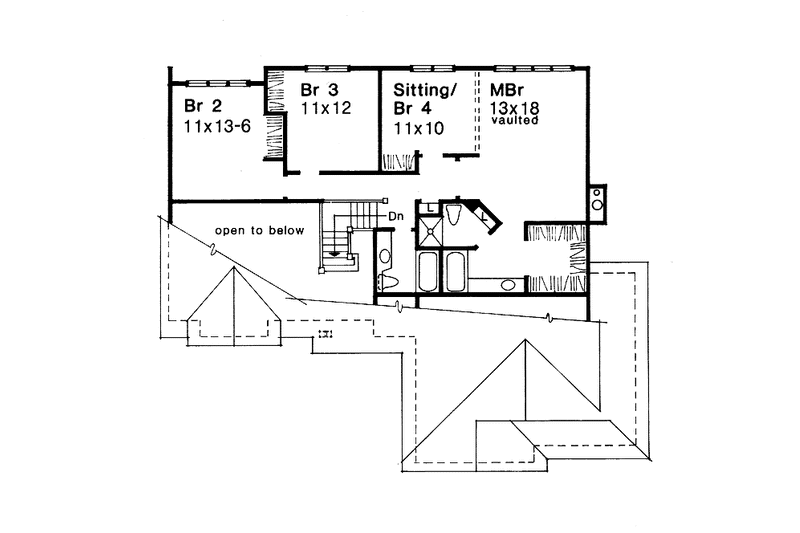 Home Plan - Floor Plan - Upper Floor for Country House Plan #320-563 - 3 bed, 2.5 bath