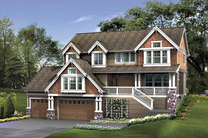 House Plan Design - Craftsman Exterior - Front Elevation Plan #132-401